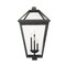 Z-Lite Talbot 4 Light Outdoor Post Mount Fixture, Black & Clear Beveled 579PHXLXS-BK - alternate 3